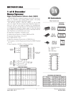 MC74HC138A Datasheet PDF ON Semiconductor