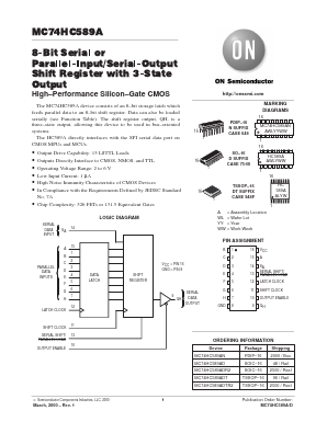 MC74HC589 Datasheet PDF ON Semiconductor