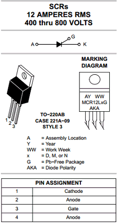 MCR12L Datasheet PDF ON Semiconductor