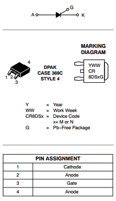 MCR8DSM Datasheet PDF ON Semiconductor