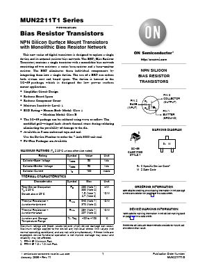 MUN2211T1G Datasheet PDF ON Semiconductor