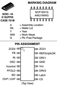 NCP1631 Datasheet PDF ON Semiconductor