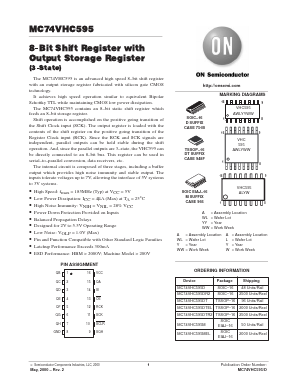 MC74VHC595 Datasheet PDF ON Semiconductor