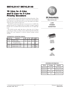 SN74LS148ML2 Datasheet PDF ON Semiconductor