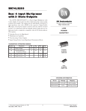 SN74LS253ML1 Datasheet PDF ON Semiconductor