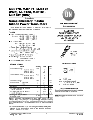 MJE182 Datasheet PDF ON Semiconductor