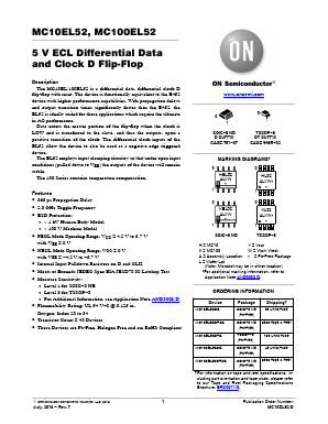 MC100EL52 Datasheet PDF ON Semiconductor