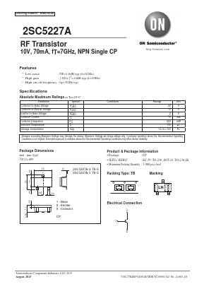 2SC5227A-4-TB-E Datasheet PDF ON Semiconductor