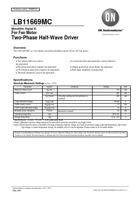 LB11669MC-BH Datasheet PDF ON Semiconductor