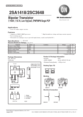 2SA1418S-TD Datasheet PDF ON Semiconductor