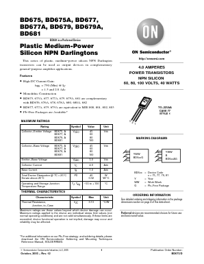 BD675 Datasheet PDF ON Semiconductor