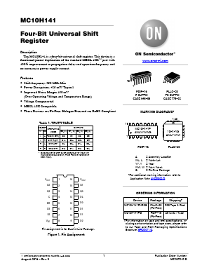 MC10H141PG Datasheet PDF ON Semiconductor