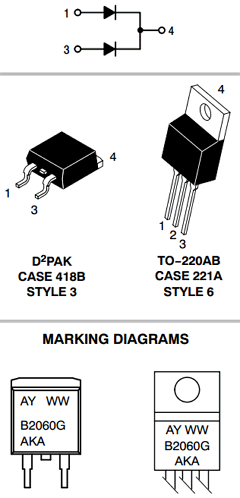 MBRB2060CTT4 Datasheet PDF ON Semiconductor