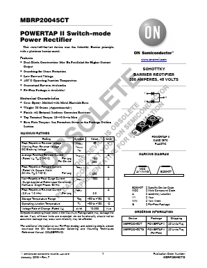MBRP20045CTG Datasheet PDF ON Semiconductor