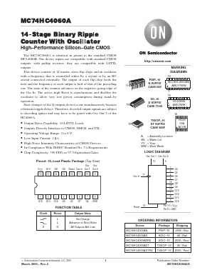 MC74HC4060A Datasheet PDF ON Semiconductor