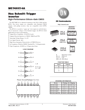 MC74HC14ADTEL Datasheet PDF ON Semiconductor