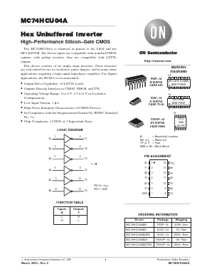 MC74HCU04ADT Datasheet PDF ON Semiconductor