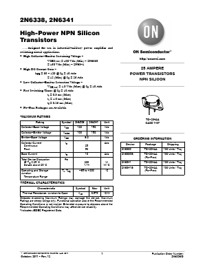 2N6338G Datasheet PDF ON Semiconductor