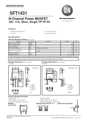SFT1431-TL-E Datasheet PDF ON Semiconductor