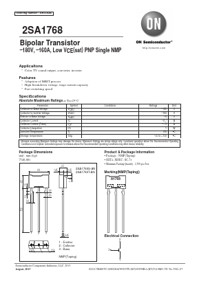 2SA1768 Datasheet PDF ON Semiconductor