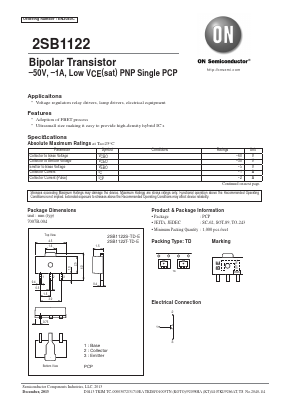 2SB1122 Datasheet PDF ON Semiconductor