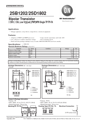 2SB1202T-E Datasheet PDF ON Semiconductor