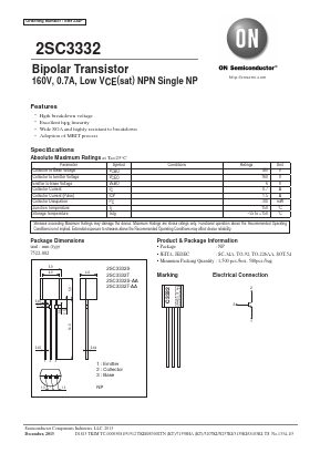2SC3332T-AA Datasheet PDF ON Semiconductor