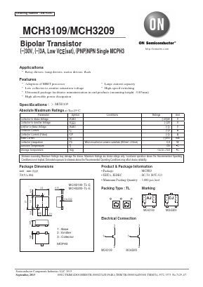 MCH3109-TL-E Datasheet PDF ON Semiconductor