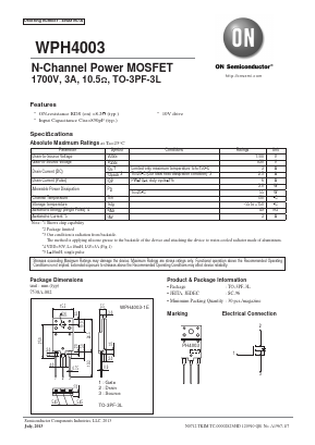 WPH4003 Datasheet PDF ON Semiconductor