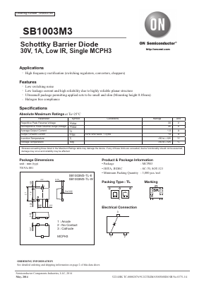 SB1003M3-TL-E Datasheet PDF ON Semiconductor
