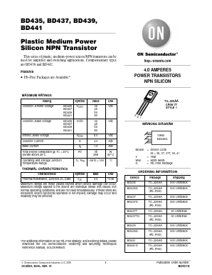 BD435G Datasheet PDF ON Semiconductor