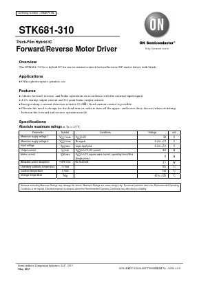 STK681-310 Datasheet PDF ON Semiconductor