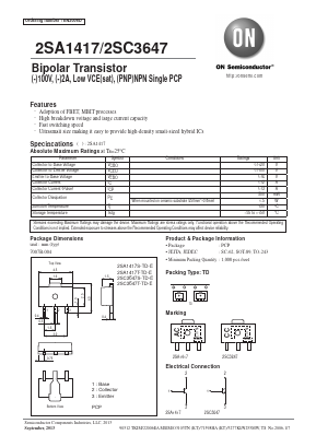 2SA1417T-TD-E Datasheet PDF ON Semiconductor