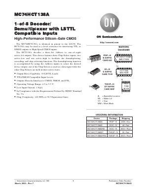 MC74HCT138AD Datasheet PDF ON Semiconductor
