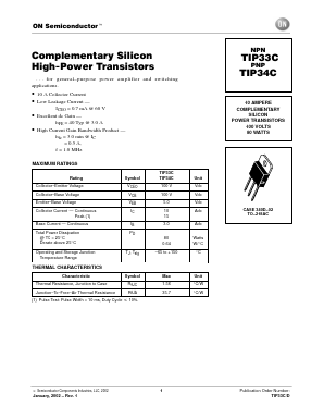 TIP33C_02 Datasheet PDF ON Semiconductor