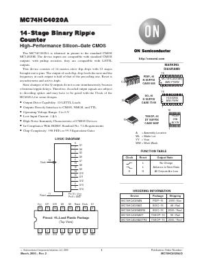 MC74HC4020A_00 Datasheet PDF ON Semiconductor