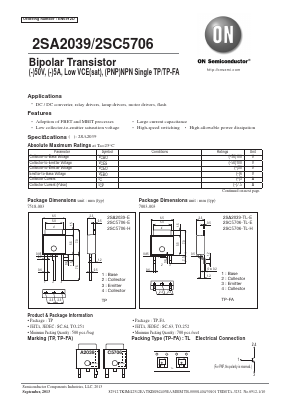 2SA2039-E Datasheet PDF ON Semiconductor