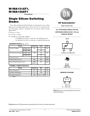 M1MA151AT3 Datasheet PDF ON Semiconductor