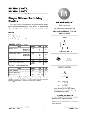M1MA151AT1G Datasheet PDF ON Semiconductor