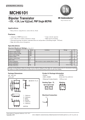 MCH6101-TL-E Datasheet PDF ON Semiconductor