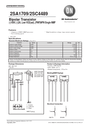 2SA1709 Datasheet PDF ON Semiconductor