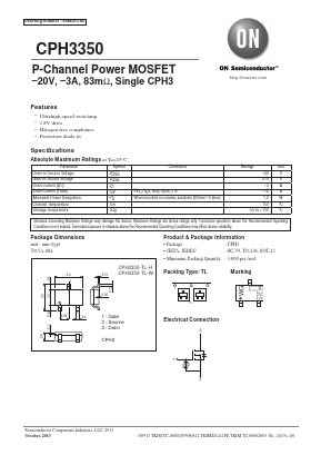 CPH3350-TL-W Datasheet PDF ON Semiconductor
