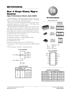 MC74HC393ADT Datasheet PDF ON Semiconductor