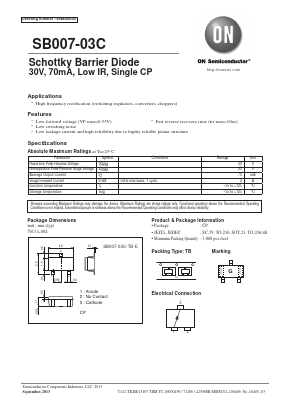 SB007-03C-TB-E Datasheet PDF ON Semiconductor