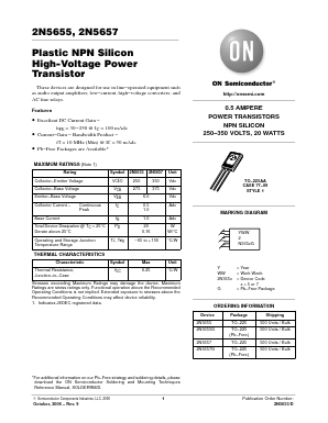 2N5655G Datasheet PDF ON Semiconductor