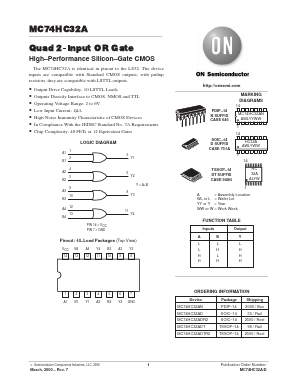 MC74HC32AFR1 Datasheet PDF ON Semiconductor