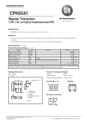 CPH5541 Datasheet PDF ON Semiconductor