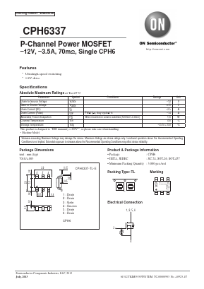 CPH6337 Datasheet PDF ON Semiconductor