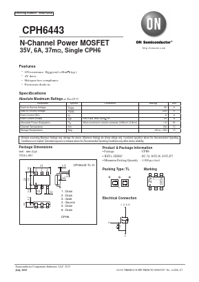 CPH6443 Datasheet PDF ON Semiconductor