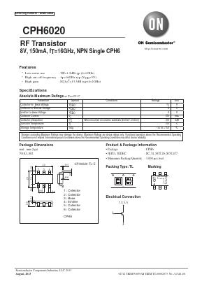 CPH6020-TL-E Datasheet PDF ON Semiconductor